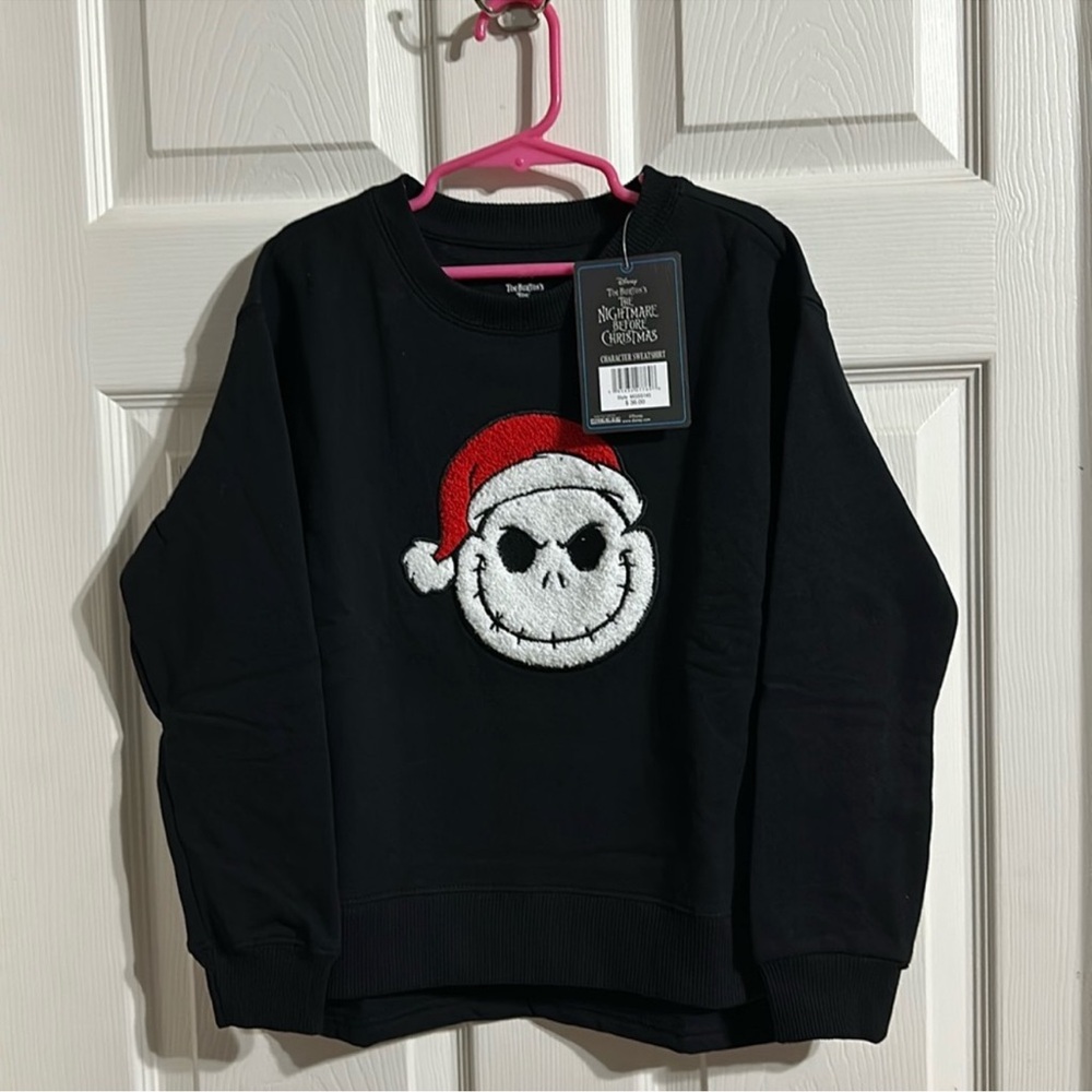 NWT Girls The Nightmare Before Christmas Jack Skellington Sweatshirt Sz 8 Medium - Picture 1 of 7